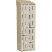 Concorde Heavy-Duty Lockers, 6 -tier, Bank of 2, 24" x 18" x 78", Steel, Beige, Welded (Assembled) Cintas
