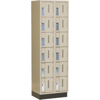 Concorde Heavy-Duty Lockers, 6 -tier, Bank of 2, 24" x 18" x 76", Steel, Beige, Welded (Assembled) Cintas