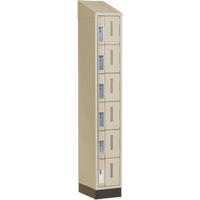 Concorde Heavy-Duty Lockers, 6 -tier, 12" x 18" x 82", Steel, Beige, Welded (Assembled) Cintas