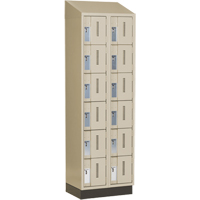 Concorde Heavy-Duty Lockers, 6 -tier, Bank of 2, 24" x 18" x 82", Steel, Beige, Welded (Assembled) Cintas