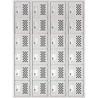 Petits casiers Clean Line, 6 niveaux, Bloc de 4, 18" x 72" x 12", Acier Cintas