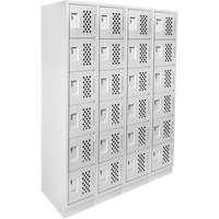 Casiers &eacute;conomiques perfor&eacute;s et assembl&eacute;s Clean Line, 6 niveaux, Bloc de 4, 18" x 72" x 12", Acier Cintas