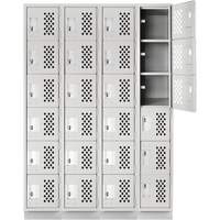 Casiers &eacute;conomiques perfor&eacute;s et assembl&eacute;s Clean Line, 6 niveaux, Bloc de 4, 18" x 72" x 12", Acier Cintas