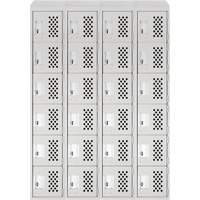 Casiers &eacute;conomiques perfor&eacute;s et assembl&eacute;s Clean Line, 6 niveaux, Bloc de 4, 18" x 72" x 12", Acier Cintas