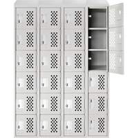 Casiers &eacute;conomiques perfor&eacute;s et assembl&eacute;s Clean Line, 6 niveaux, Bloc de 4, 18" x 72" x 12", Acier Cintas