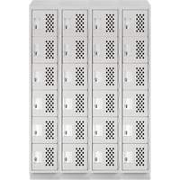 Casiers &eacute;conomiques perfor&eacute;s et assembl&eacute;s Clean Line, 6 niveaux, Bloc de 4, 18" x 72" x 12", Acier Cintas