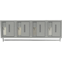 Wall Hung Lockers - Heavy Duty, Bank of 4, 18" x 12" x 12", Steel Cintas