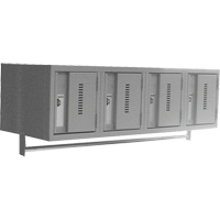 Wall Hung Lockers - Heavy Duty, Bank of 4, 18" x 12" x 12", Steel Cintas