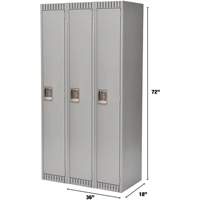 Casiers, Bloc de 3, 36" x 18" x 72", Acier, Gris, D&eacute;mont&eacute; Cintas
