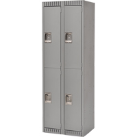 Casiers, 2 niveaux, Bloc de 2, 24" x 18" x 72", Acier, Gris, D&eacute;mont&eacute; Cintas