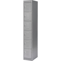 Lockers, 6 -tier, 12" x 18" x 72", Steel, Grey, Knocked Down Cintas