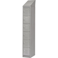 Lockers, 6 -tier, 12" x 18" x 82", Steel, Grey, Knocked Down Cintas