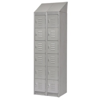 Lockers, 6 -tier, Bank of 2, 24" x 18" x 82", Steel, Grey, Knocked Down Cintas
