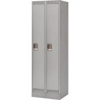 Lockers, Bank of 2, 24" x 18" x 76", Steel, Grey, Knocked Down Cintas