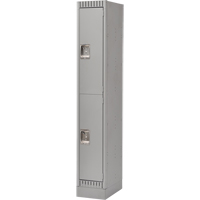 Assembled Lockers, 2 -tier, 12" x 18" x 72", Steel, Grey, Rivet (Assembled) Cintas