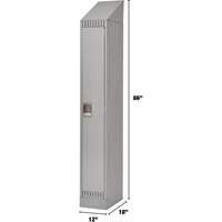 Lockers, 12" x 18" x 86", Steel, Grey, Knocked Down Cintas