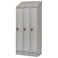 Lockers, Bank of 3, 36" x 18" x 86", Steel, Grey, Knocked Down Cintas