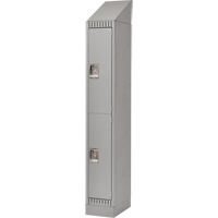 Assembled Lockers, 2 -tier, 12" x 18" x 72", Steel, Grey, Rivet (Assembled) Cintas