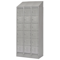 Lockers, 6 -tier, Bank of 3, 36" x 18" x 86", Steel, Grey, Knocked Down Cintas