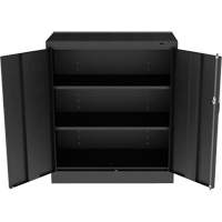 Standard Counter-High Cabinet, Steel, 2 Shelves, 42" H x 36" W x 18" D, Black Cintas