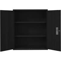 Armoire de rangement Lo-Boy, Acier, 2 Tablettes, 42" h x 36" la x 18" P, Noir Cintas