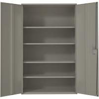Armoire de rangement Hi-Boy tr&egrave;s large, Acier, 4 Tablettes, 72" h x 48" la x 24" P, Gris Cintas