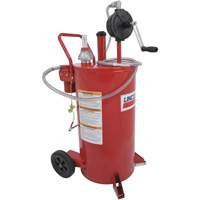 Chariot &agrave; carburant en acier de 25 gallons avec pompe rotative bidirectionnelle et filtre Cintas