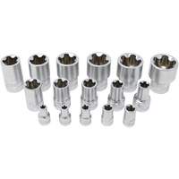 5-Point EPR Torx Socket Set, 16 Pieces, 1/4"/3/8"/1/2" Drive Size Cintas