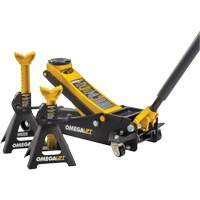 Magic Lift Service Jack & Jack Stands Combo Set, 3 Ton(s)/2.5 Ton(s) Capacity, 3-7/20" Lowered, 19-3/10" Raised, Manual Hydraulic Cintas