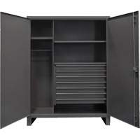 Extra Heavy-Duty Wardrobe Cabinet, Steel, 48" W x 24" D x 78" H, Grey Cintas