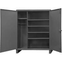 Extra Heavy-Duty Wardrobe Cabinet, Steel, 60" W x 24" D x 78" H, Grey Cintas
