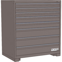 Armoire &agrave; tiroirs modulaire, 8 tiroirs, 30" la x 24" p x 40" h, Gris Cintas