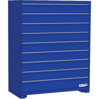 Armoire &agrave; tiroirs modulaire, 9 tiroirs, 30" la x 24" p x 60" h, Bleu Cintas
