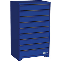 Armoire &agrave; tiroirs modulaire, 9 tiroirs, 36" la x 24" p x 60" h, Bleu Cintas