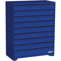 Armoire &agrave; tiroirs modulaire, 9 tiroirs, 48" la x 24" p x 60" h, Bleu Cintas