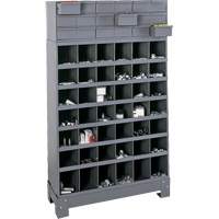 Modular Small Parts Storage Unit, Steel, 18 Drawers, 33-3/4" x 12-1/4" x 58-5/8", Grey Cintas