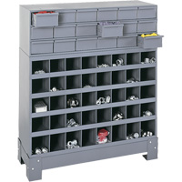 Modular Small Parts Storage Unit, Steel, 18 Drawers, 33-3/4" x 12-1/4" x 40-1/2", Grey Cintas