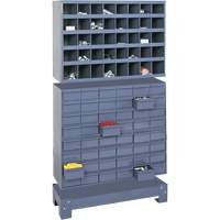 Modular Small Parts Storage Unit, Steel, 48 Drawers, 33-3/4" x 12-1/4" x 58-3/8", Grey Cintas