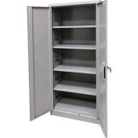 Armoire de rangement, Acier, 4 Tablettes, 66" h x 30" la x 15" P, Gris Cintas