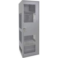 Casier pour &eacute;quipement avec porte, Acier, 24" la x 18" p x 72" h, Gris Cintas