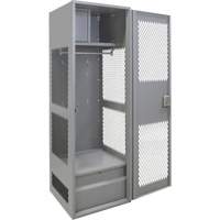Casier pour &eacute;quipement avec porte, Acier, 24" la x 18" p x 72" h, Gris Cintas