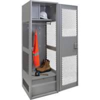 Casier pour &eacute;quipement avec porte, Acier, 24" la x 18" p x 72" h, Gris Cintas