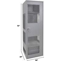 Casier pour &eacute;quipement avec porte, Acier, 24" la x 24" p x 72" h, Gris Cintas