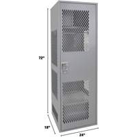 Casier pour &eacute;quipement avec porte, Acier, 24" la x 18" p x 72" h, Gris Cintas