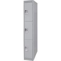 Lockers, 3 -tier, 12" x 18" x 72", Steel, Grey, Knocked Down Cintas