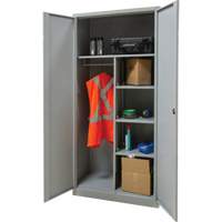 Combination Storage Cabinet, 36" W x 18" D x 72" H, Grey Cintas