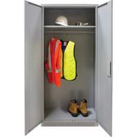 Wardrobe Storage Cabinet, Steel, 36" W x 18" D x 72" H, Grey Cintas