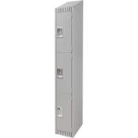 Lockers, 3 -tier, 12" x 18" x 82", Steel, Grey, Knocked Down Cintas