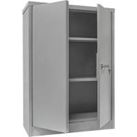 Armoire de rangement &agrave; hauteur de comptoir, Acier, 2 Tablettes, 42" h x 30" la x 15" P, Gris Cintas