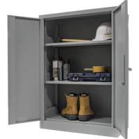 Armoire de rangement &agrave; hauteur de comptoir, Acier, 2 Tablettes, 42" h x 30" la x 15" P, Gris Cintas